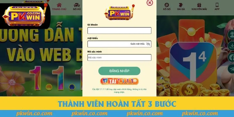 Thành viên hoàn tất 3 bước Thành viên hoàn tất 3 bước